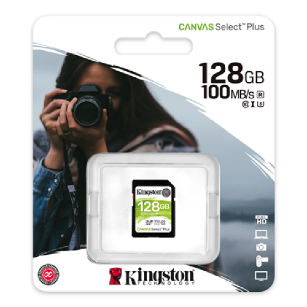 Kingston , Canvas Select Plus , 128 GB , SDHC , Flash memory class 10
