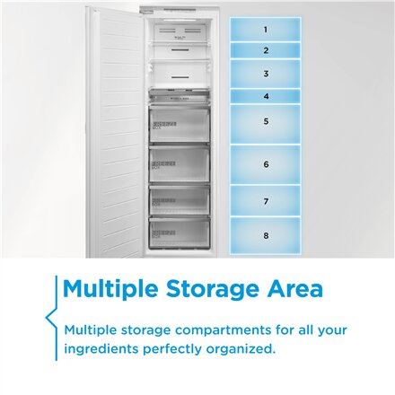 Midea Refrigerator , MDRE271FGE01 , Energy efficiency class E , Built-in , Combi , Height 178.5 cm , No Frost system , Fridge net capacity 192 L , Freezer net capacity 79 L , 38 dB , White