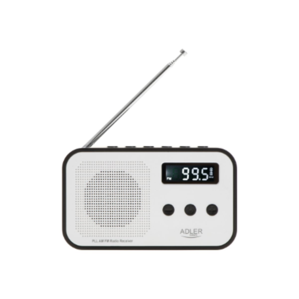 AD 1907 Adler , Digital radio PLL AM/FM , AD 1907 , Alarm function , White/Black