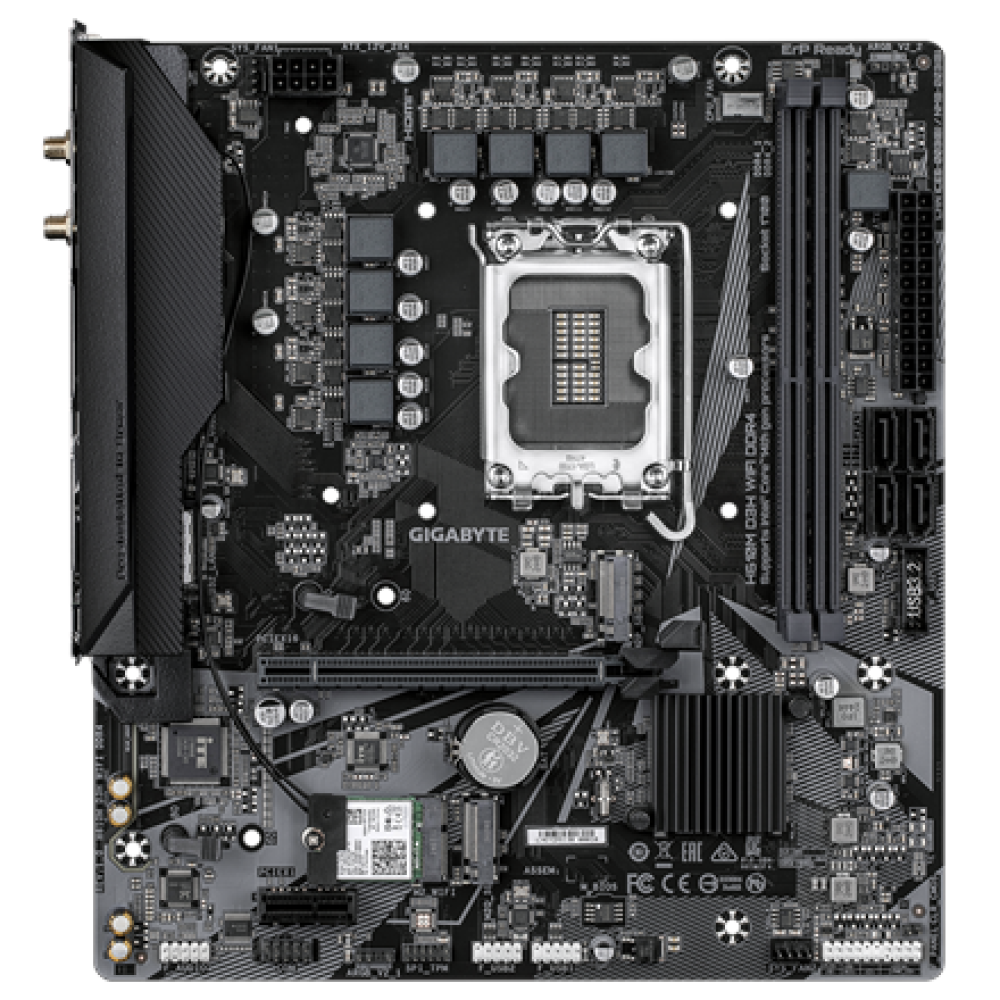 Gigabyte H610M D3H WIFI DDR4 , Processor family Intel , Processor socket LGA1700 , Supported hard disk drive interfaces SATA, M.2 , Number of SATA connectors 4