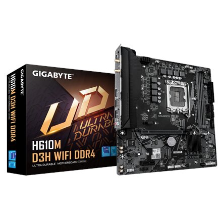 Gigabyte H610M D3H WIFI DDR4 , Processor family Intel , Processor socket LGA1700 , Supported hard disk drive interfaces SATA, M.2 , Number of SATA connectors 4