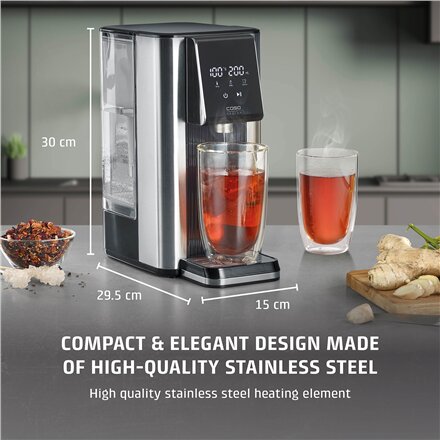 Caso , Turbo hot water dispenser , HW 620 , Water Dispenser , 2600 W , 2.5 L , Plastic/Stainless Steel , Black/Stainless Steel