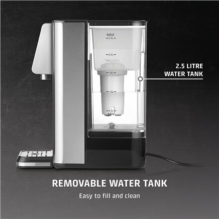 Caso , Turbo hot water dispenser , HW 620 , Water Dispenser , 2600 W , 2.5 L , Plastic/Stainless Steel , Black/Stainless Steel