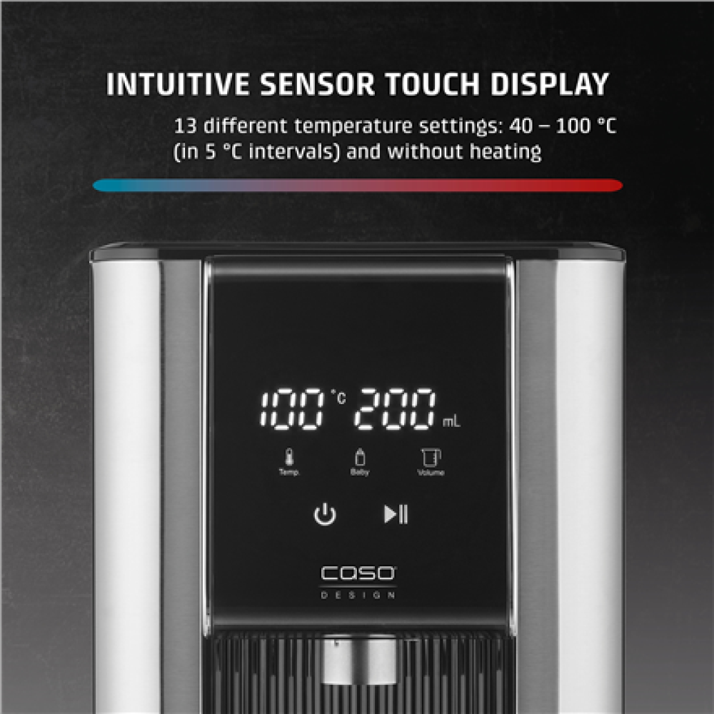 Caso Turbo hot water dispenser , HW 620 , Water Dispenser , 2600 W , 2.5 L , Plastic/Stainless Steel , Black/Stainless Steel