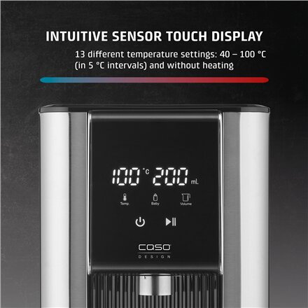 Caso , Turbo hot water dispenser , HW 620 , Water Dispenser , 2600 W , 2.5 L , Plastic/Stainless Steel , Black/Stainless Steel