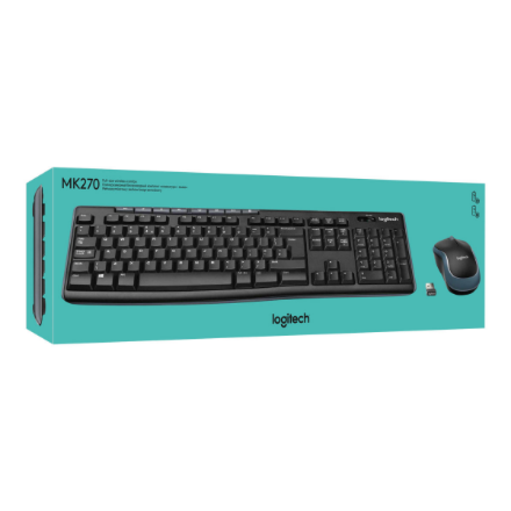 Logitech MK270 , Keyboard and Mouse Set , Wireless , US , Black