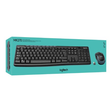 Logitech MK270 , Keyboard and Mouse Set , Wireless , US , Black