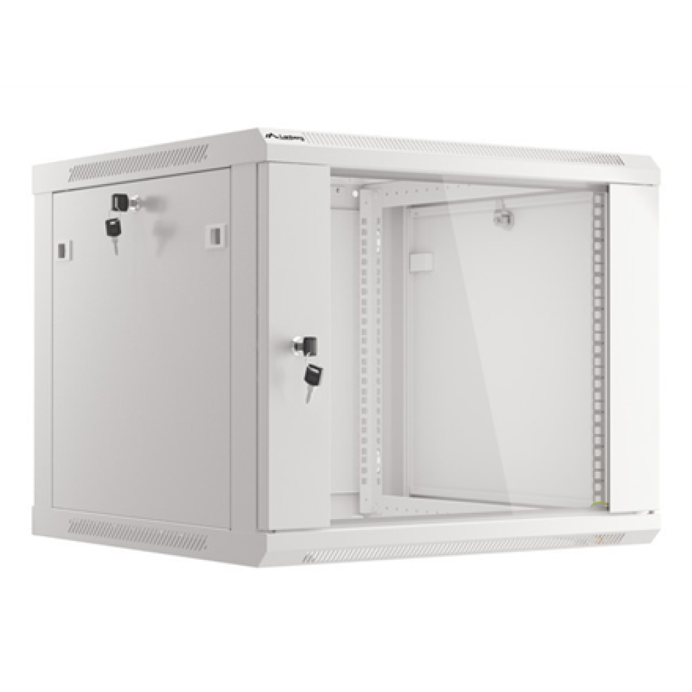 Lanberg , Rack cabinet 19 wall-mount 9U/600x600 (flat pack) with glass door , WF01-6609-10S , Grey