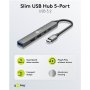 Goobay Slim 5-Port USB Hub, USB-C to USB-C/USB-A, 5 Gbit/s , 74460