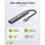 Goobay Slim 5-Port USB Hub, USB-C to USB-C/USB-A, 5 Gbit/s , 74460