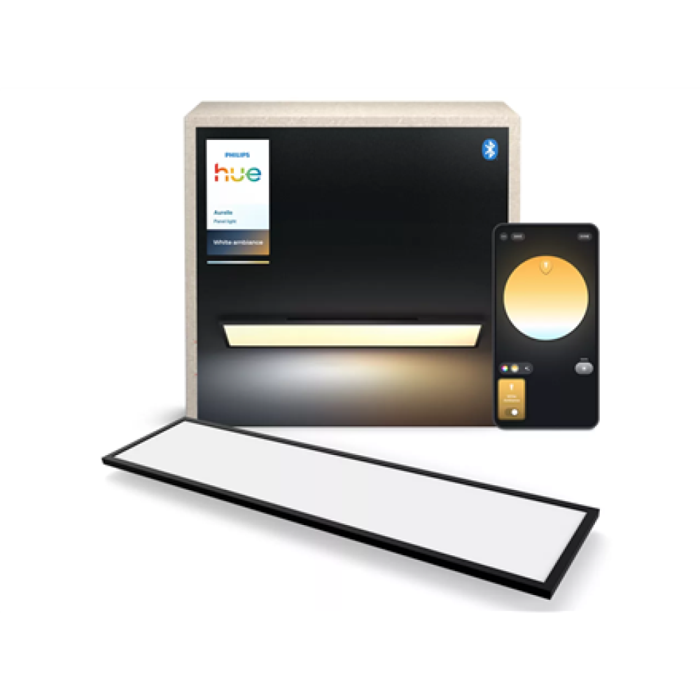 Philips Hue Aurelle rectangular panel light, Black, 120 x 30 cm , 2200-6500 Hue White Ambiance