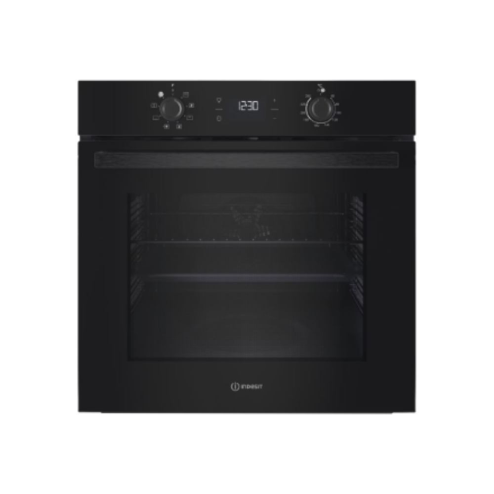 INDESIT Oven , IO K55C B , 71 L , Electric , Catalytic , Electronic , Height 59.5 cm , Width 59.5 cm , Black