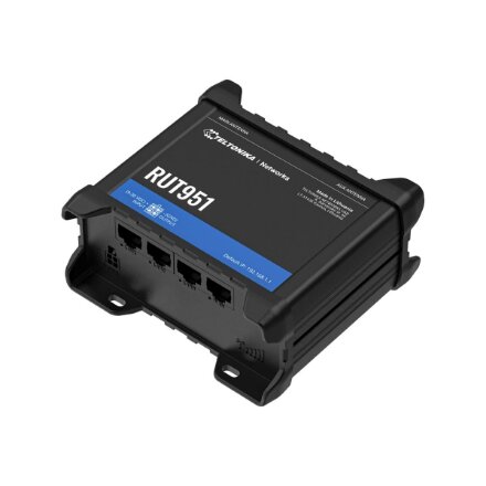 Teltonika , Industrial Cellular router , RUT951 , 802.11n , 10/100 Mbit/s , Ethernet LAN (RJ-45) ports 3 , Mesh Support No , MU-MiMO No , 2G/3G/4G , Antenna type 2 x SMA for LTE, 2 x RP-SMA