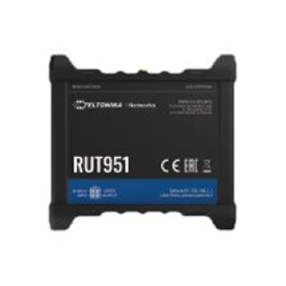 Industrial Cellular router , RUT951 , 802.11n , 10/100 Mbit/s , Ethernet LAN (RJ-45) ports 4 , Mesh Support No , MU-MiMO No , 2G/3G/4G , Antenna type 2 x SMA for LTE, 2 x RP-SMA , 0