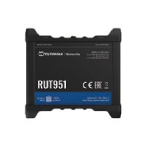 Teltonika , Industrial Cellular router , RUT951 , 802.11n , 10/100 Mbit/s , Ethernet LAN (RJ-45) ports 3 , Mesh Support No , MU-MiMO No , 2G/3G/4G , Antenna type 2 x SMA for LTE, 2 x RP-SMA