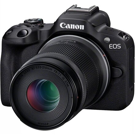 Canon , EOS R50 + RF-S 18-45mm F4.5-6.3 IS STM + RF-S 55-210mm F5-7.1 IS STM (SIP) , Megapixel 24.2 MP , Image stabilizer , ISO sensitivity (max) 32000 , Display diagonal 2.95 , Wi-Fi , Video recording , Automatic, manual , CMOS , Black
