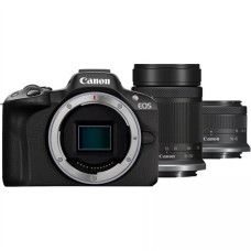 Canon , EOS R50 + RF-S 18-45mm F4.5-6.3 IS STM + RF-S 55-210mm F5-7.1 IS STM (SIP) , Megapixel 24.2 MP , Image stabilizer , ISO sensitivity (max) 32000 , Display diagonal 2.95 , Wi-Fi , Video recording , Automatic, manual , CMOS , Black