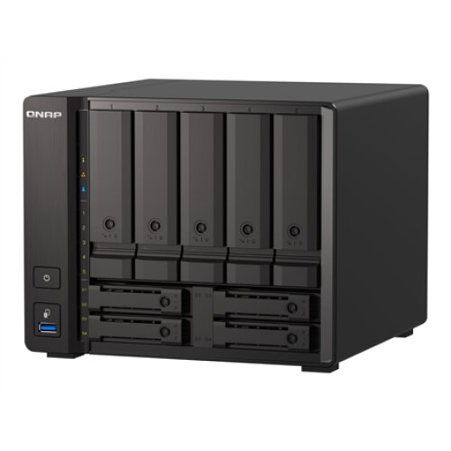QNAP , 9-Bay QuTS hero NAS , TS-H973AX-8G , Up to 9 HDD/SSD Hot-Swap , AMD Ryzen , Ryzen V1500B Quad-Core , Processor frequency 2.2 GHz , 8 GB , DDR4