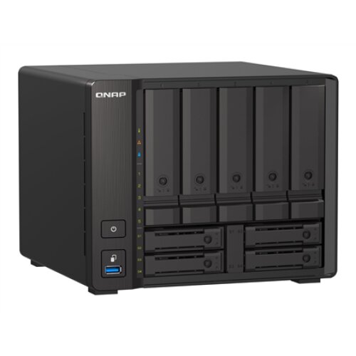 QNAP , 9-Bay QuTS hero NAS , TS-H973AX-8G , Up to 9 HDD/SSD Hot-Swap , AMD Ryzen , Ryzen V1500B Quad-Core , Processor frequency 2.2 GHz , 8 GB , DDR4