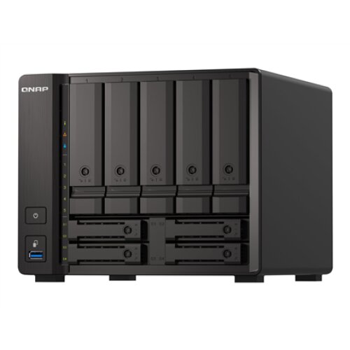 QNAP , 9-Bay QuTS hero NAS , TS-H973AX-8G , Up to 9 HDD/SSD Hot-Swap , AMD Ryzen , Ryzen V1500B Quad-Core , Processor frequency 2.2 GHz , 8 GB , DDR4