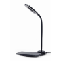 Gembird , TA-WPC10-LED-01 Desk lamp with wireless charger, Black , Cold white, warm white, natural 2893-7072 K , Phone or tablet with built-in Qi wireless charging