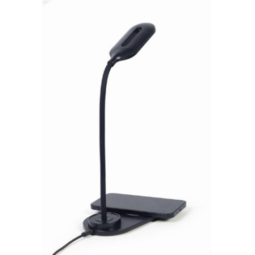 Gembird TA-WPC10-LED-01 Desk lamp with wireless charger, Black , Cold white, warm white, natural 2893-7072 K , Phone or tablet with built-in Qi wireless charging