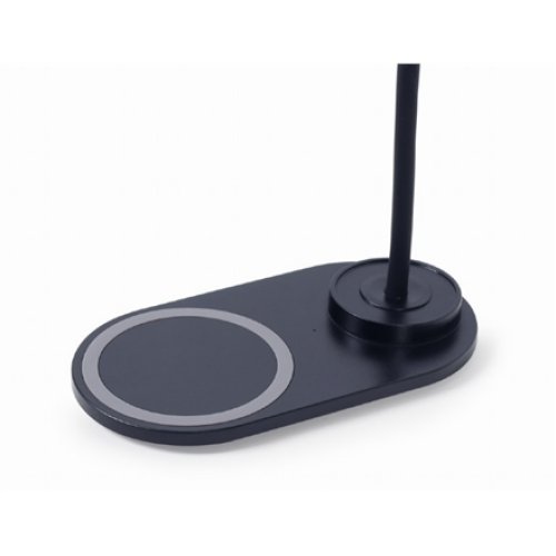 Gembird TA-WPC10-LED-01 Desk lamp with wireless charger, Black , Cold white, warm white, natural 2893-7072 K , Phone or tablet with built-in Qi wireless charging