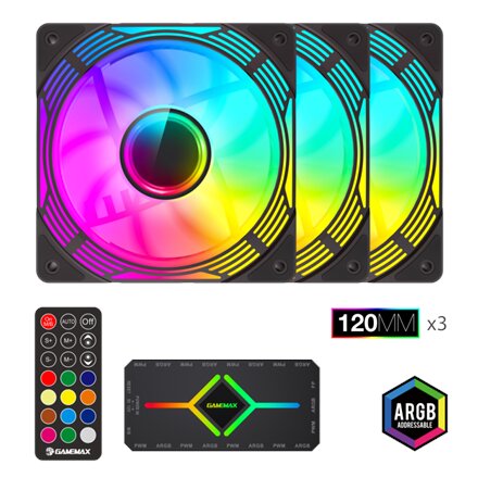 Gamemax Case Fan , KF300 BK , Black