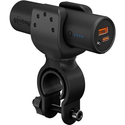 Goobay Bike Powerbank 5.0 with Reinforced Holder for Bicycle Handlebars , 60656 , 5000 mAh , Black