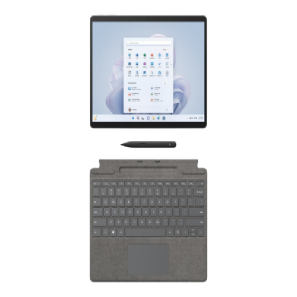 Microsoft , PRO9 , Platinum , 13 , Touchscreen , 2880 x 1920 pixels , Intel Core i7 , i7-1255U , 16 GB , LPDDR5 , Solid-state drive capacity 256 GB , Intel Iris Xe Graphics , Windows 11 Home , 802.11ax , Bluetooth version 5.1