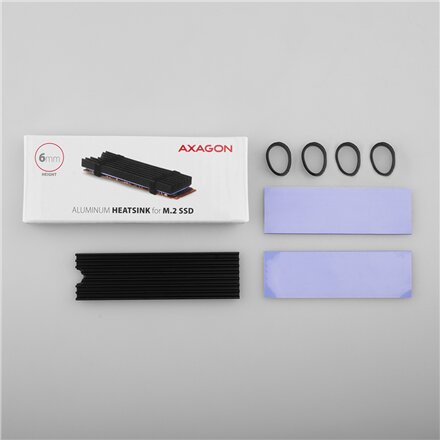 AXAGON Passive aluminum heatsink for all M.2 SSDs, size 2280, high 6 mm , CLR-M2L6