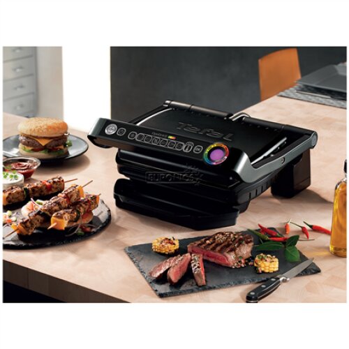 TEFAL , OptiGrill+ , GC712834 , Contact grill , 2000 W , Black