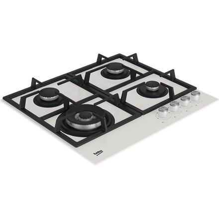 BEKO Hob , HILW64225SW , Gas , Number of burners/cooking zones 4 , Knob , White