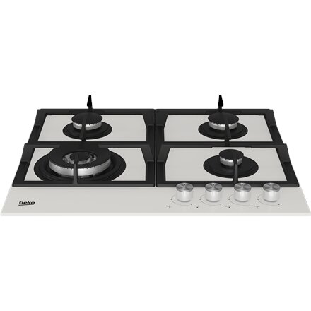 BEKO Hob , HILW64225SW , Gas , Number of burners/cooking zones 4 , Knob , White