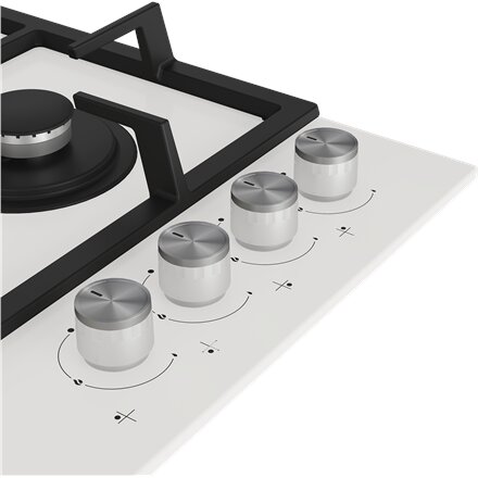 BEKO Hob , HILW64225SW , Gas , Number of burners/cooking zones 4 , Knob , White
