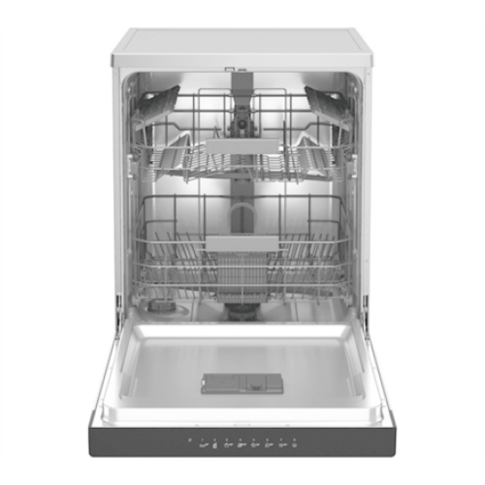 Whirlpool Dishwasher WRFC 3C26 X Free standing Width 60 cm Number of place settings 14 Number of programs 8 Energy efficiency class E Display Stainless steel