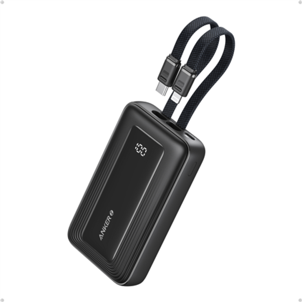 Anker , Power Bank , A1681G11 , 20000 mAh , USB-C 30W, Lightning 27W , Built-In USB-C and Lightning Cables , Black