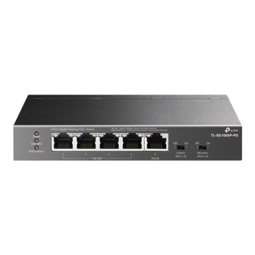 TP-LINK , 5-Port Gigabit Desktop Switch with 4-Port PoE , TL-SG1005P-PD , Unmanaged , Desktop/Wall mountable