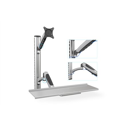 Digitus , Wall mount , Workstation , Adjustable Height, Tilt, Swivel , 27 , Maximum weight (capacity) 6 kg , Silver