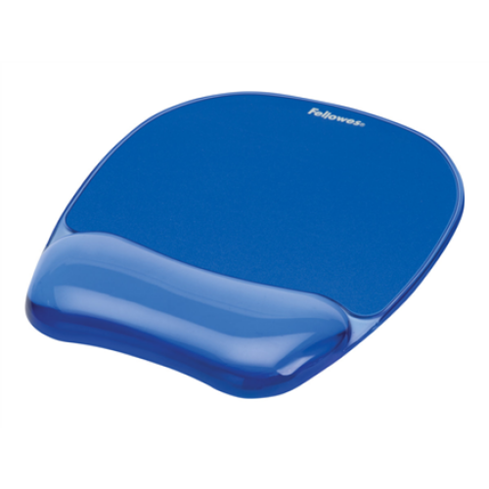 Fellowes , Mouse pad with wrist support CRYSTAL , Mouse pad with wrist pillow , 230 x 202 x 32 mm , Blue