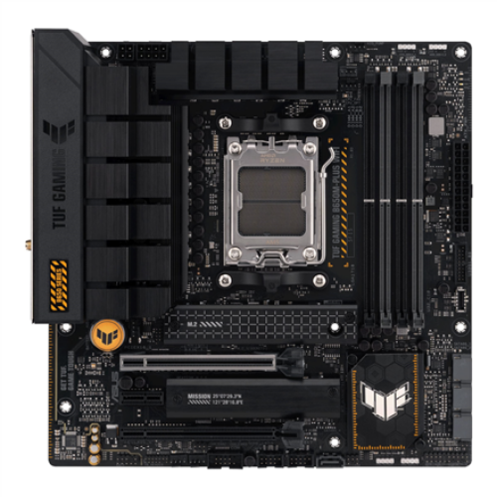Asus , TUF GAMING B650M-PLUS WIFI , Processor family AMD , Processor socket AM5 , DDR5 DIMM , Memory slots 4 , Supported hard disk drive interfaces SATA, M.2 , Number of SATA connectors 4 , Chipset AMD B650 , micro-ATX