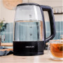 Cecotec Kettle , ThermoSense 320 Clear , 2200 W , Electric , 1.7 L , Glass , 360° rotational base , Black/Transparent