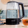 Cecotec Kettle , ThermoSense 320 Clear , 2200 W , Electric , 1.7 L , Glass , 360° rotational base , Black/Transparent