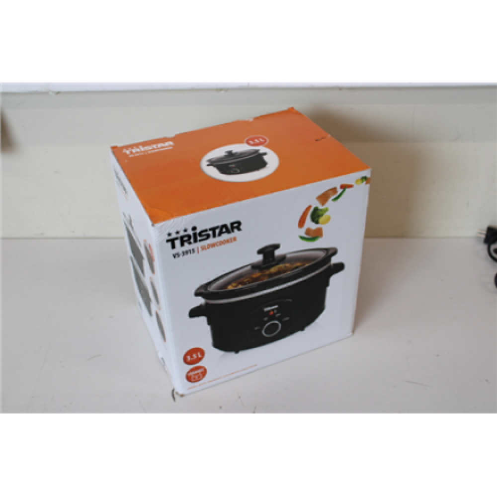 SALE OUT. Tristar VS-3915 Slowcooker, Black Tristar Slowcooker VS-3915 180 W, 3.5 L, Number of programs 3, Black, DAMAGEN PACKAGING