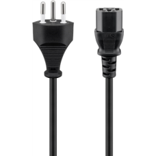 Goobay , Power supply cord, Switzerland , 93617 , Black Swiss male (type J, SEV 1011) , Device socket C13 (IEC connection)
