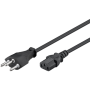Goobay , Power supply cord, Switzerland , 93617 , Black Swiss male (type J, SEV 1011) , Device socket C13 (IEC connection)