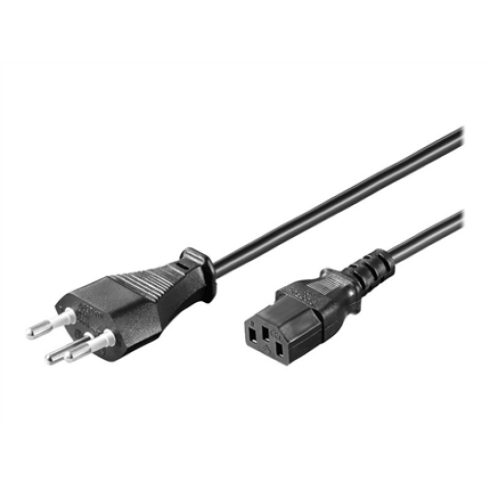Goobay , Power supply cord, Switzerland , 93617 , Black Swiss male (type J, SEV 1011) , Device socket C13 (IEC connection)