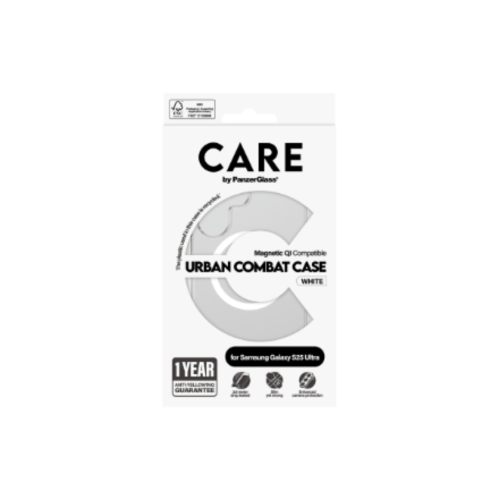 CARE Back protection , Samsung , Galaxy S25 Ultra , Recycled plastic , White