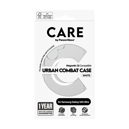 CARE Back protection , Samsung , Galaxy S25 Ultra , Recycled plastic , White