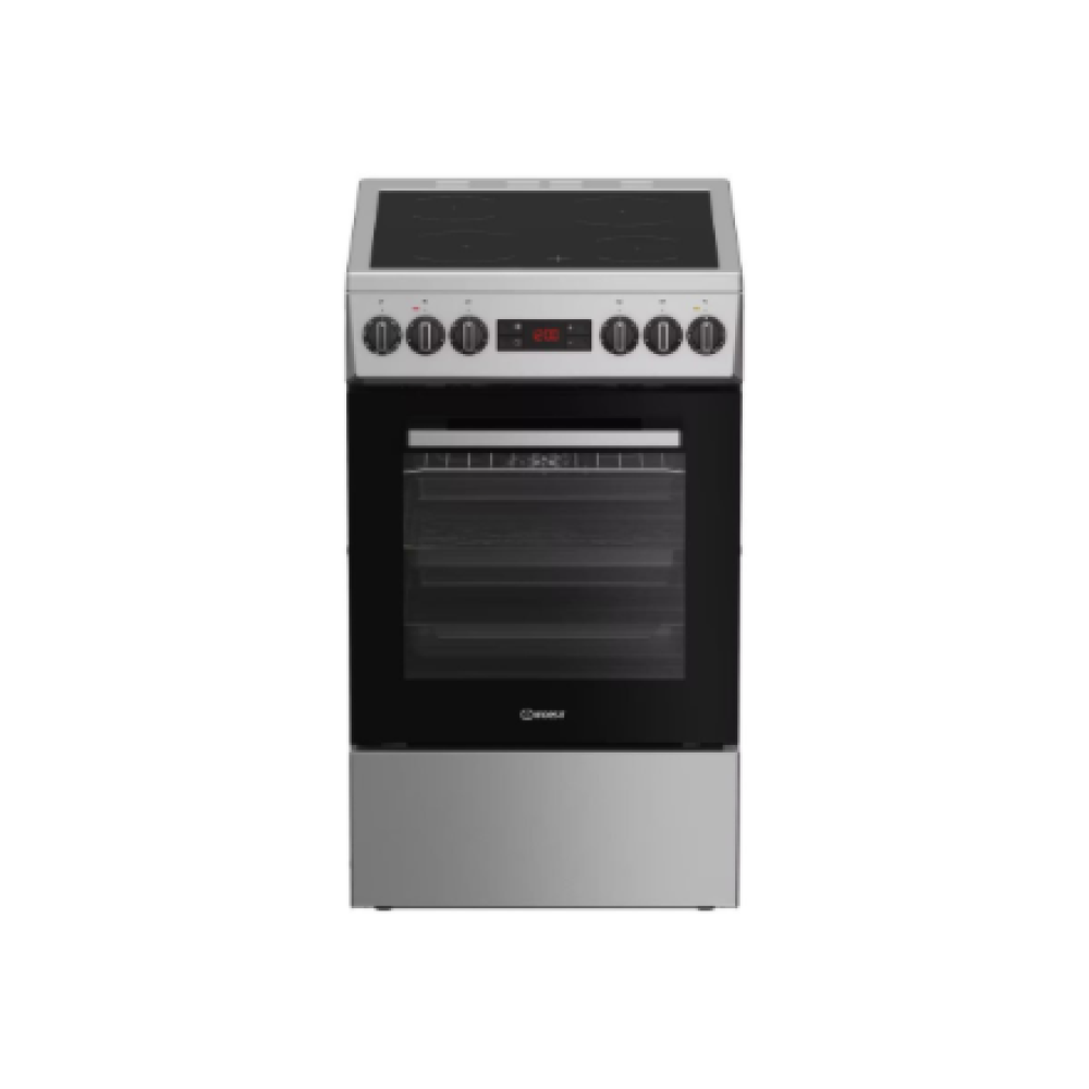 INDESIT Cooker , IS5V8CSX/P , Hob type Ceramic , Oven type Electric , Stainless Steel , Width 50 cm , Grilling , Depth 60 cm , 55 L